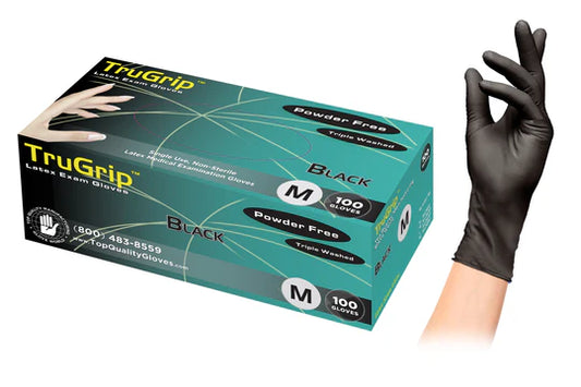 Tru Grip Black Latex Gloves