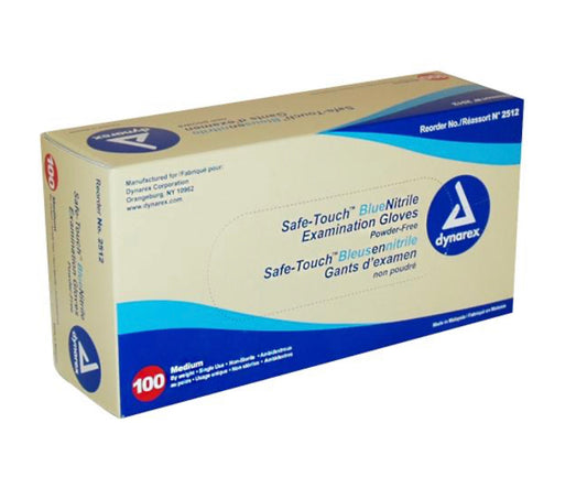 Safe Touch Blue Nitrile Exam Gloves
